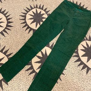 Size 0 green patterned prana cords